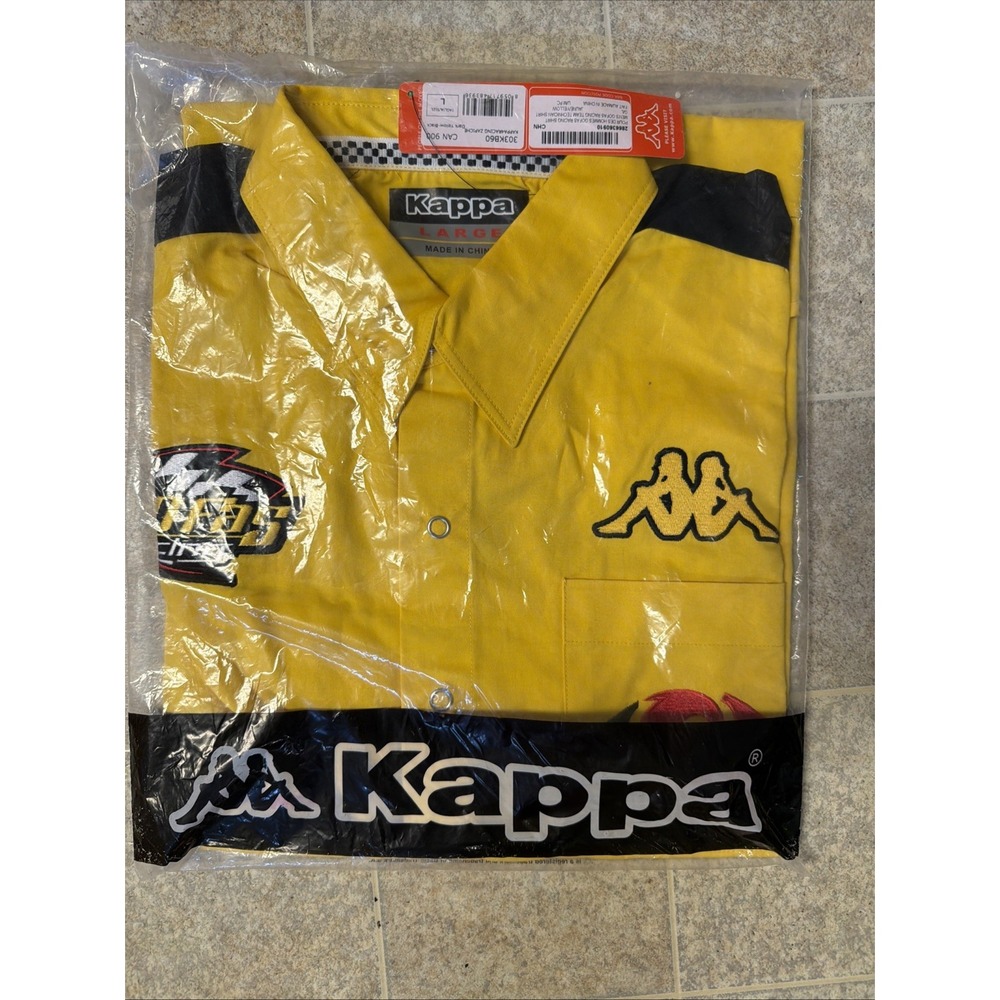 Kappa Can Am Yellow Snap Polo Shirt Mens Large Ford Go Fas Racing Cyclops